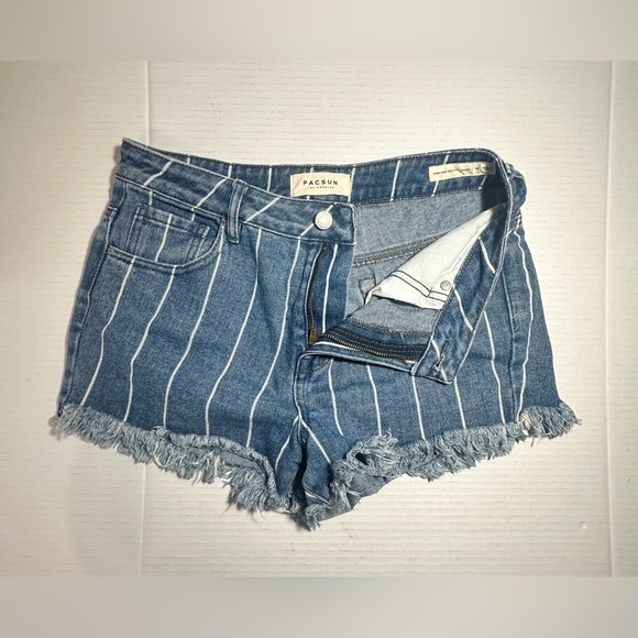 PacSun L.A. Womens Window Pane High Rise Distressed Festival Shorts Size 28 - Picture 2 of 14